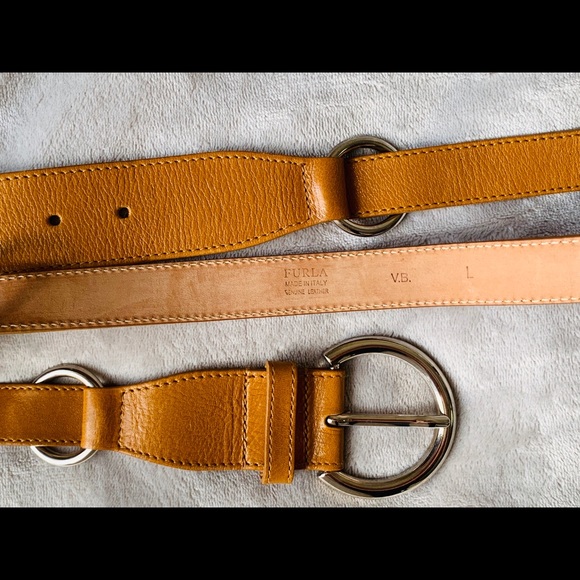 FURLA Genuine Leather Rings Chain Cluster Belt - Picture 7 of 13